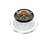 Three Wise Monkeys Design See No Evil Hear No Evil Monkey PopSockets PopGrip for MagSafe