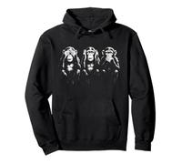 Three Wise Monkeys | Stencil Art - See Hear Speak No Evil Pullover Hoodie