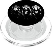 Three Wise Monkeys | Stencil Art - Speak See Hear No Evil PopSockets PopGrip for MagSafe