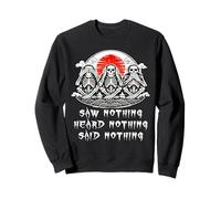 Three Wise Monkeys | Street Version Skeleton Monkey Slogans Sweatshirt
