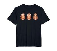 Three Wise Monkeys Three Monkeys T-Shirt, Men's Big and Tall, Black, 4X Tall