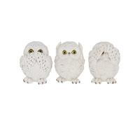 Three Wise Owls Figurines 8cm Resin Ornament See Hear Speak No Evil Gift