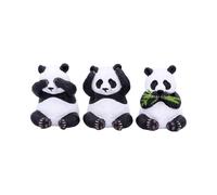 Nemesis Now Three Wise Pandas 8.5cm, Resin, Black, One Size