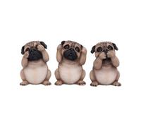 Three Wise Pugs Dog Ornaments - Nemesis Now