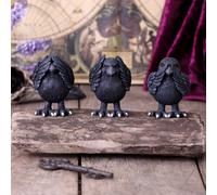 Three Wise Raven Figurine Ornaments - Nemesis Now