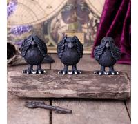 Three Wise Ravens See No Hear No Speak No Evil Figurine Ornament New & Boxed