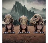 CIME Home Three Baby Elephants Figurine 8cm Grey