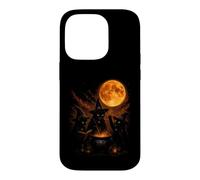 Three Witch Cats Brewing Cauldron Blood Moon Halloween Case for iPhone 14 Pro