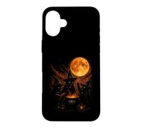 Three Witch Cats Brewing Cauldron Blood Moon Halloween Case for iPhone 16 Plus