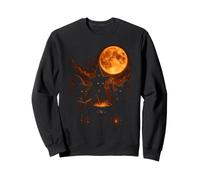 Three Witch Cats Brewing Cauldron Blood Moon Halloween Sweatshirt