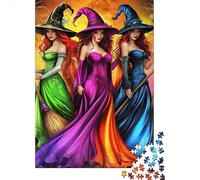 Three Witches 1000 Piece Jigsaw Puzzle For Adults Family Challenge Toys Stress Relief Puzzle Exercise The Memory of The Brain for Adults And Kids, Age 12 Years Up 300pcs (40x28cm)