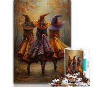 Three Witches 1000 Pieces Jigsaw Puzzle for Adults& Teens,Game Toys Every Piece Is Unique - Challenging Family Fun Game 38x26cm