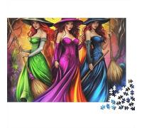 Three Witches 1000 Pieces Jigsaw Puzzles For Adults Family Challenge Toys Stress Relieving Entertainment Exercise The Memory of The Brain for The Whole for Women, Gifts for Men 300pcs (