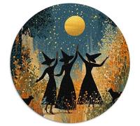 Three Witches Danced in The Bright Moonlight Puzzle 1000pcs (67.5x67.5cm) Puzzles, Die Für Erwachsene Und Personen Ab 14 Jahren Geeignet Sind