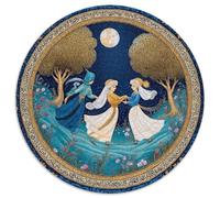 Three Witches Dancing in The Moonlight Jigsaw Puzzles. 1000pcs (67.5x67.5cm) Whimsical Challenge Toy for Educational Games Gifts