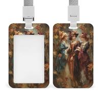Three Witches in The Forest Autumn Leaves ID Badge Holder Retractable Clip Card Holder Card Protector Name Badge Name Tag for Work Office Doctor Nurse