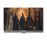 Three Witches in The Forests Witchy Business Card Holder Metal Wallet Credit Card ID Case for Men Women