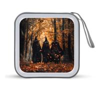 Three Witches in The Forests Witchy CD Case DVD Case 40 Capacity CD/DVD Case Holders Wallet Plastic DVD Disc Storage Case for Car Home