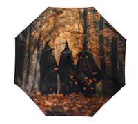 Three Witches in The Forests Witchy Umbrella Travel Umbrella Windproof Automatic Umbrellas Compact Folding Umbrella for Men Women Automatic