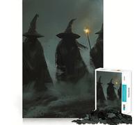 Three Witches of Halloween Jigsaw Puzzles for Teenagers 1000 Pieces Logic Game Home Pastime Precise Cut Festival Gift (50x75cm)