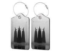 Three Witches Standing in The Fog Luggage Tag for Suitcase Leather Luggage Tag with Privacy Flap Name Id Label and Metal Loop