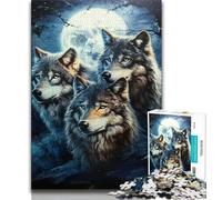Three Wolves 1000 Piece Jigsaw Puzzles for Teenagers,Decompressing Intellectual Educational Toy Great Gifts And Toys (75x50cm)