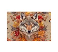 Three Wolves Are In The Maple Leaf 1000 Piece Jigsaw Puzzles For Adults Wooden Puzzles For Adults Gifts Home Decor