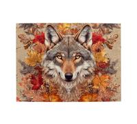 Three Wolves Are In The Maple Leaf Wooden Puzzle 500 Piece Jigsaw Puzzle for Adults Challenging Puzzle for Game Size 15"x20.4"