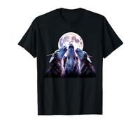 Three Wolves Howling at The Full Moon Night Pack T-Shirt
