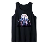 Three Wolves Howling at The Full Moon Night Pack Tank Top