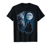 Three Wolves Howling at The Moon 3 Wolf Moon T-Shirt