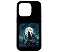 Three Wolves Howling At The Moon Realistic Wolf Pack Case for iPhone 15 Pro