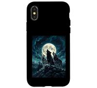 Three Wolves Howling At The Moon Realistic Wolf Pack Case for iPhone X/XS