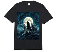 Three Wolves Howling At The Moon Realistic Wolf Pack Comfort Colors Adult Heavyweight T-Shirt