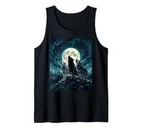 Three Wolves Howling At The Moon Realistic Wolf Pack Tank Top