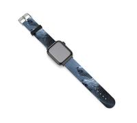 Three Wolves Howling at The Moon Sports Silicone Watch Band Quick Release Waterproof Replacement Strap Compatible with IWatch 42mm/44mm