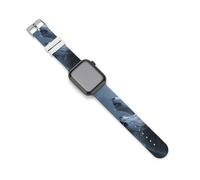 Three Wolves Howling at The Moon Sports Silicone Watch Band Quick Release Waterproof Replacement Strap Compatible with IWatch 42mm/44mm