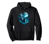 Three Wolves Howling at the Moon Wildlife Alpha Pullover Hoodie