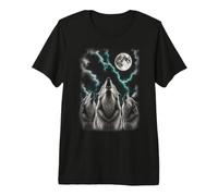 Three Wolves Howling to The Moon Wildlife Wolf Pack Outdoor Premium T-Shirt
