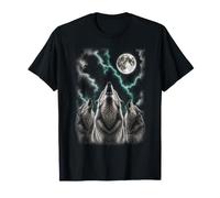 Three Wolves Howling to The Moon Wildlife Wolf Pack Outdoor T-Shirt