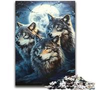 Three Wolves Jigsaw Puzzles for Adults Teenagers Jigsaws Puzzle,for Educational Game Challenge Toy Unique Home Decor And Gifts (70X100cm)