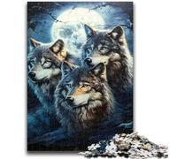 Three Wolves Jigsaw Puzzles for Adults Teenagers Jigsaws Puzzle,Pattern Assembly Fun at Home Activities,Birthday Present,Travel Gifts (50x75cm)