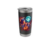 Three Wolves Under Moon Wildlife Wolves Lovers Stainless Steel Insulated Tumbler