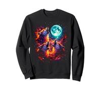 Three Wolves Under Moon Wildlife Wolves Lovers Sweatshirt