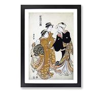 Three Women & a Boy by Torii Kiyonaga Framed Print | A2 Black Framed Wall Art | Ready to Hang | Modern Nature Picture | Living Room Bedroom Lounge Office