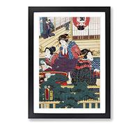 Three Women Resting by Utagawa Kunisada Framed Print | A2 Black Framed Wall Art | Ready to Hang | Modern Nature Picture | Living Room Bedroom Lounge Office