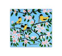 Three Yellow Birds'By Maud Lewis Famous Paintings Print on Canvas Art Poster and Prints.Reproduction on Canvas Wall Art Pictures for Living Room Decor 30x30cm(12x12in) Frameless