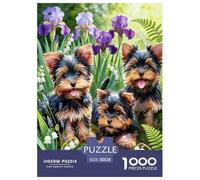 Three Yorkshire Terrier Puppies Jigsaw Puzzles for Adults Animal Puzzle Game 1000 Pieces Brain Challenge Home Decoration Gifts 38x26cm/1000pcs