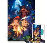 Three Young Forest Witches 1000 Piece Jigsaws for Teenagers Puzzle Mind Challenge Toy Calm Pastime Precise Cut Lovely Gift (50x75cm)