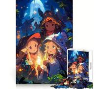 Three Young Forest Witches 1000 Pieces Jigsaw Puzzles for Teenagers Cognitive Toy Gentle Leisure Pattern Assembly Fine Art Piece (38x26cm)